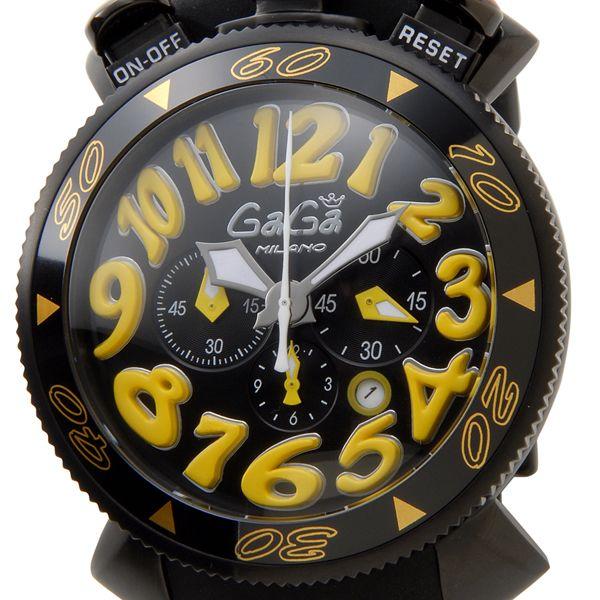 爆安プライス ガガミラノ Gaga Milano 6054 4 Chrono クロノ 48mm ラバーベルト イエロー ブラック メンズ ブランド 今月限定 特別大特価 Www Ladislexia Net
