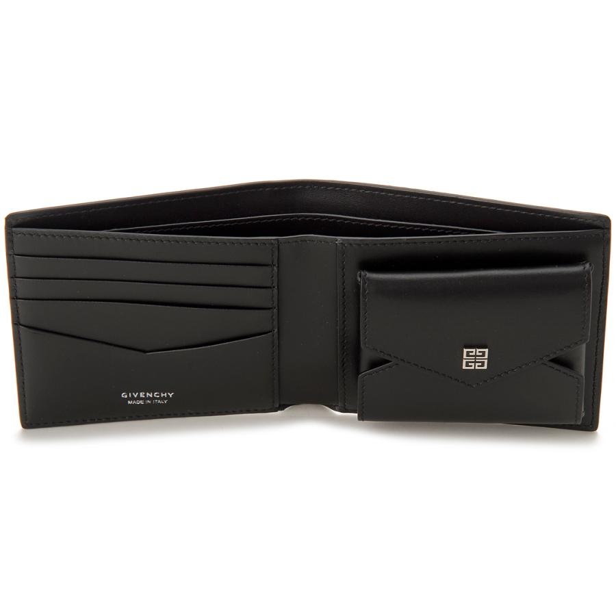 GIVENCHY ジバンシー 二つ折り財布 ブラック GIVENCHY ジバンシー ロゴ 二つ折り財布（小銭入れあり） レザー