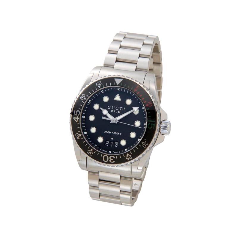 グッチ GUCCI 時計 YA136208 Swiss Dive ダイブ ブラック メンズ 腕時計 送料無料の画像