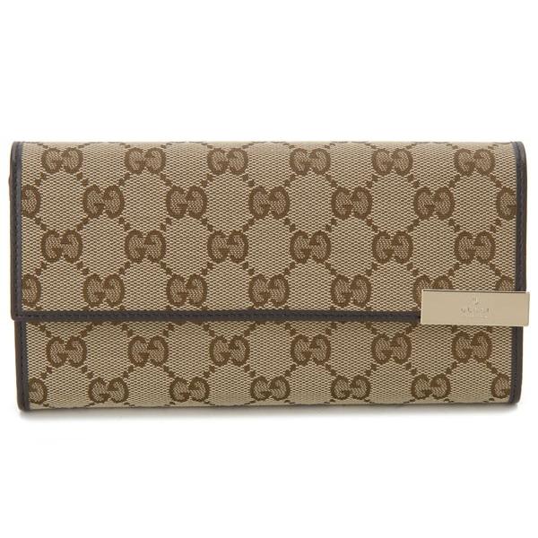 グッチ GUCCI 長財布 291099 KQWFG 9643 DICE GGキャンバス ベージュ×ブラウン｜s-select