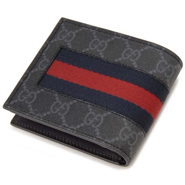GUCCI グッチ 二つ折り財布 メンズ ブラック 408826 KHN4N 1095 NEW