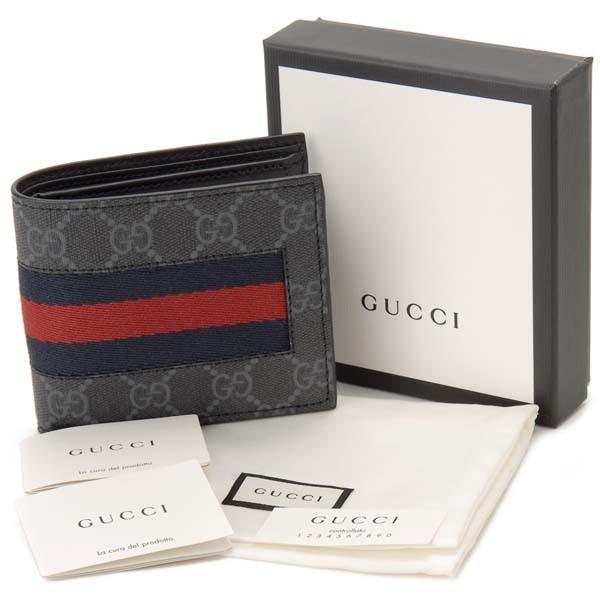 GUCCI グッチ 二つ折り財布 メンズ ブラック 408826 KHN4N 1095 NEW