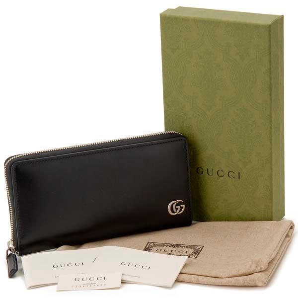 ✨新品未使用　付属品完備✨グッチ　長財布　ラウンドファスナー キルティング　黒 GUCCI（グッチ） ラウンドファスナー長財布 メンズ ブラック ダブルG