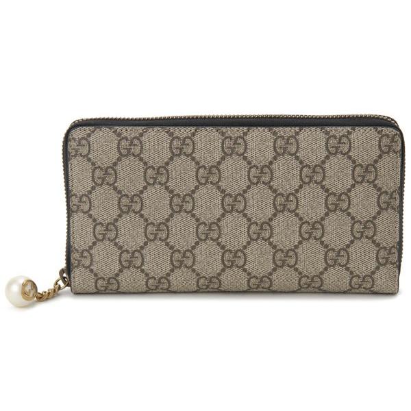 グッチ GUCCI 長財布 431477 KHNKT 9769 GGスプリーム キャンバス ベージュ×ブラック 新品 送料無料｜s-select