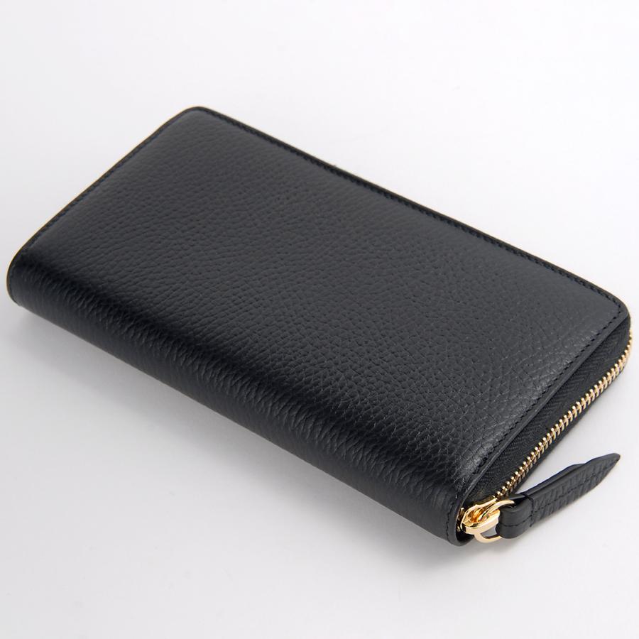 Gucci ブラック レザー 長財布 GUCCI グッチ ジャッキー Wホック 二つ折り長財布 レザー