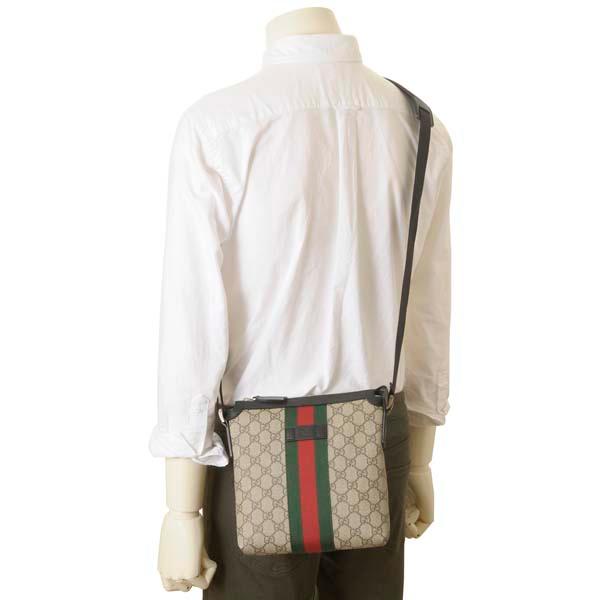 グッチ GUCCI ショルダーバッグ メンズ ベージュ 471454 KHNGN 9692 GGスプリーム フラット メッセンジャーバッグ｜s-select｜06