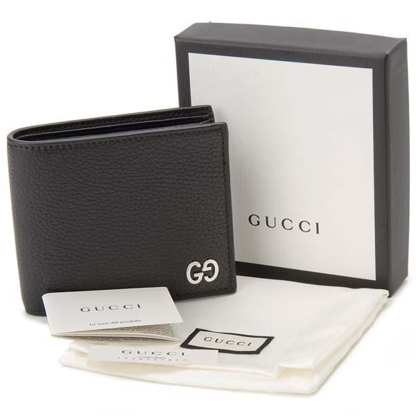 GUCCI（グッチ） 二つ折り財布 メンズ ブラック 473922 A7M0N 1000