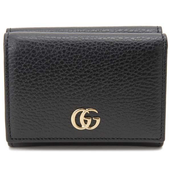 511 美品 GUCCI 三つ折り財布 プチマーモント 黒 eb1 GUCCI（グッチ） 三つ折り財布 レディース ブラック 74746 CAO0G 1000