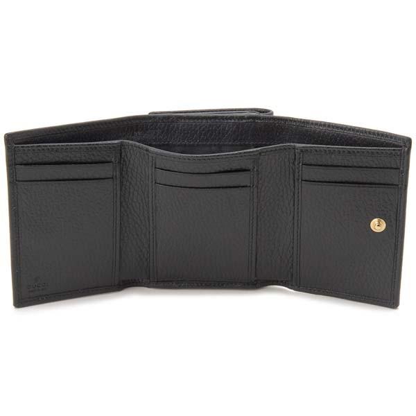 511 美品 GUCCI 三つ折り財布 プチマーモント 黒 eb1 GUCCI（グッチ） 三つ折り財布 レディース ブラック 74746 CAO0G 1000