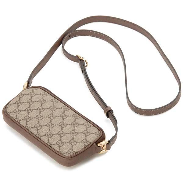 グッチ エミリー ショルダーバッグ シマ レザー 肩掛け ベージュ系