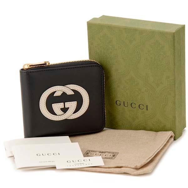 GUCCI グッチ 二つ折り財布 メンズ ブラック ダブルG 658837
