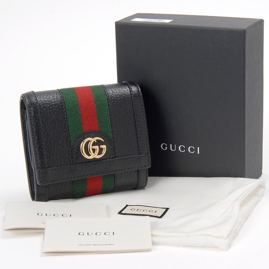 GUCCI グッチ アウトレット 二つ折り財布 レディース ブラック GUCCI グッチ アウトレット 二つ折り財布 レディース ブラック