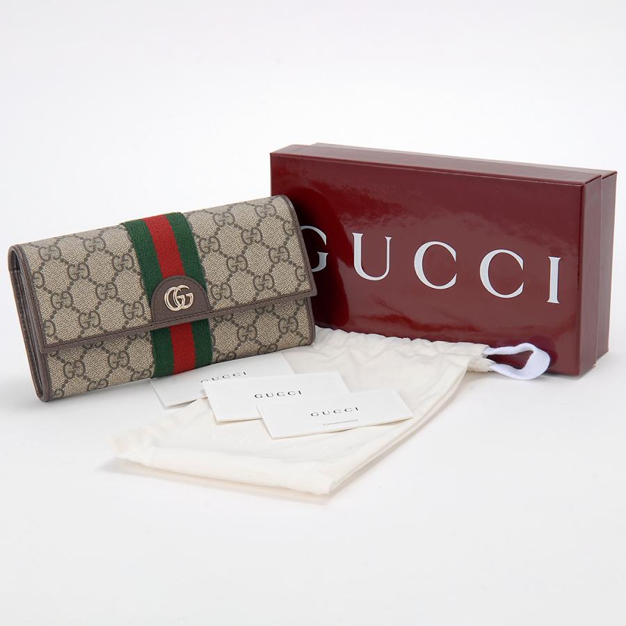 ボーナスストアPlus10％対象店 グッチ GUCCI 長財布 レディース ベージュ 838485FAE0L9746 OPHIDIAの画像