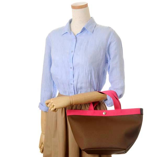 Herve Chapelier エルベシャプリエ トートバッグ TAUPE/FUCHSIA