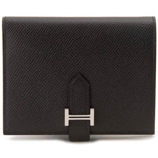 HERMES（エルメス） 二つ折り財布 ブラック H039790 CK89 BEARN ベアン