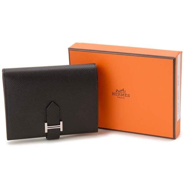 HERMES（エルメス） 二つ折り財布 ブラック H039790 CK89 BEARN ベアン
