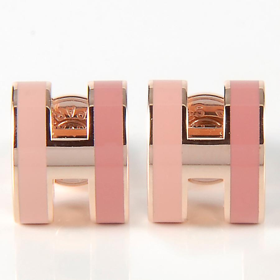 HERMES✨未使用に近い　エルメス　ポップHピアス　ピンク　ローズメキシコ ポップH ミニ ピアス ローズメキシコ ピンク[H608002FP B3] Pop