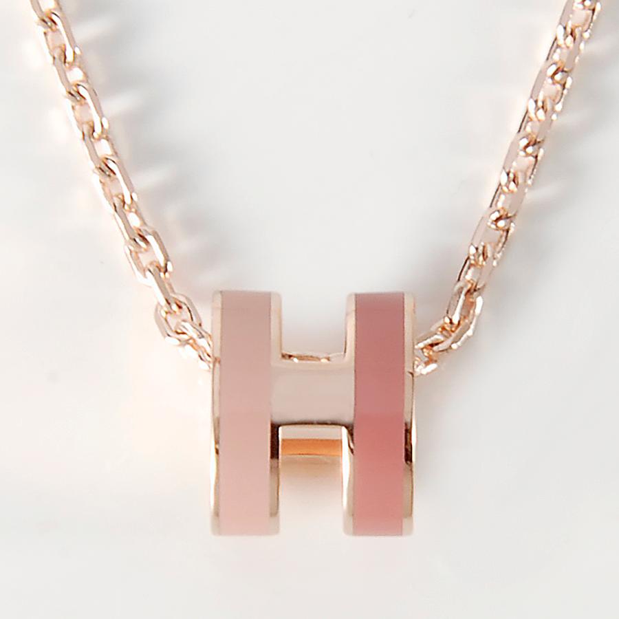 HERMES エルメス ネックレス レディース ピンク 100066FOB4 ポップH