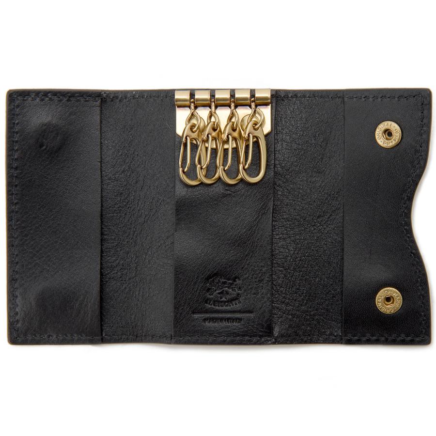 イルビゾンテ　キーケース　4連　黒 IL BISONTE イルビゾンテ キーケース 4連 ブラック ネロ 黒