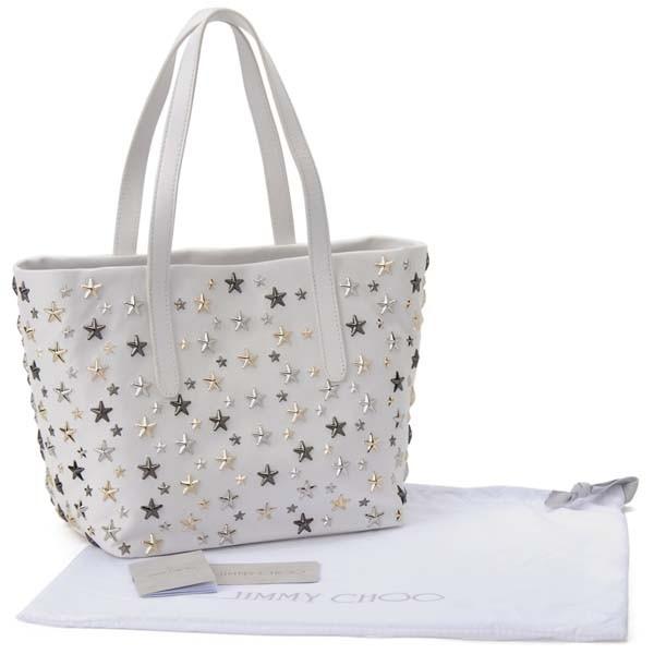 JIMMY CHOO スタースタッズ トートバッグ ホワイト JIMMY CHOO（ジミーチュウ） トートバッグ SOFIA Sサイズ LTR スター