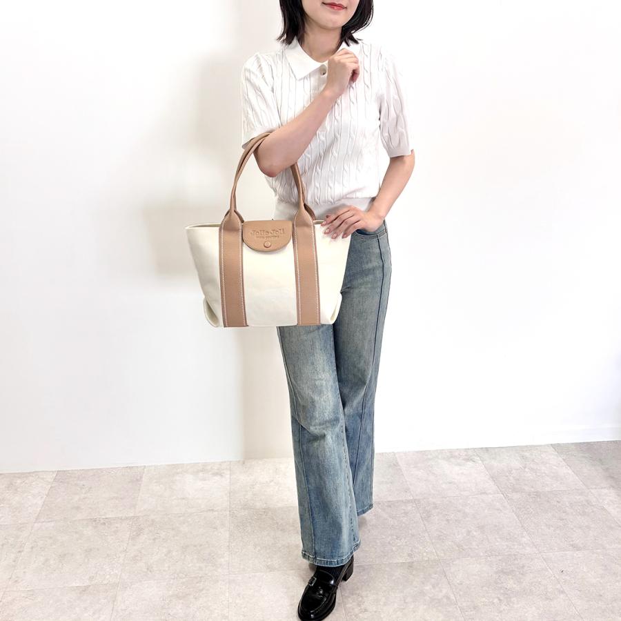 公式 ジョリージョリ Jolie Joli キャンバス×エコレザー フラップ