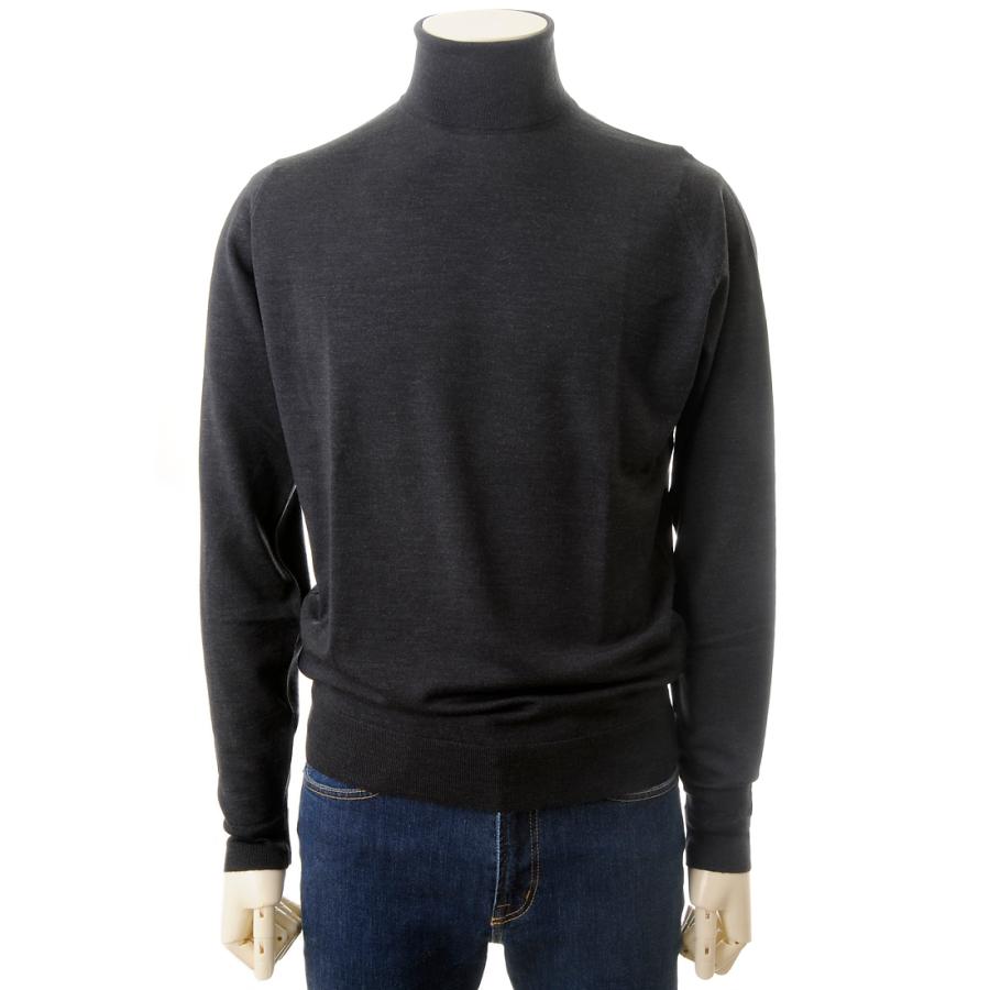 ジョンスメドレー タートルネックニット チャコールグレー S JOHN