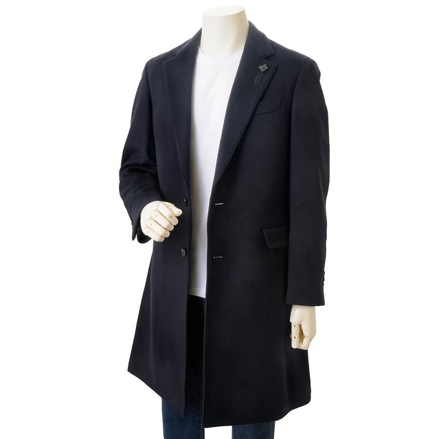 LARDINI ラルディーニ チェスターコート メンズ ネイビー LARDINI ラルディーニ チェスターコート メンズ ネイビー