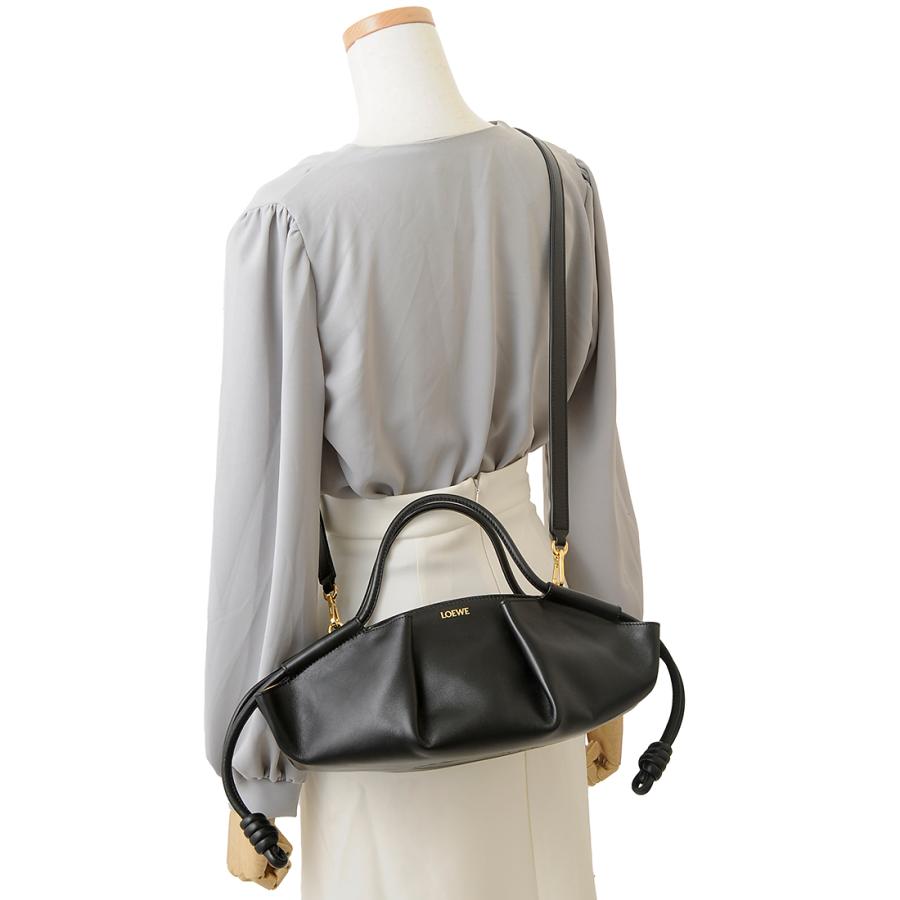 美品 ロエベ パセオ アナグラム 2WAY ハンドバッグ ショルダーバッグ 黒 ロエベ 2way ショルダーバッグ 肩掛け 斜め掛け PASEO SATCHEL