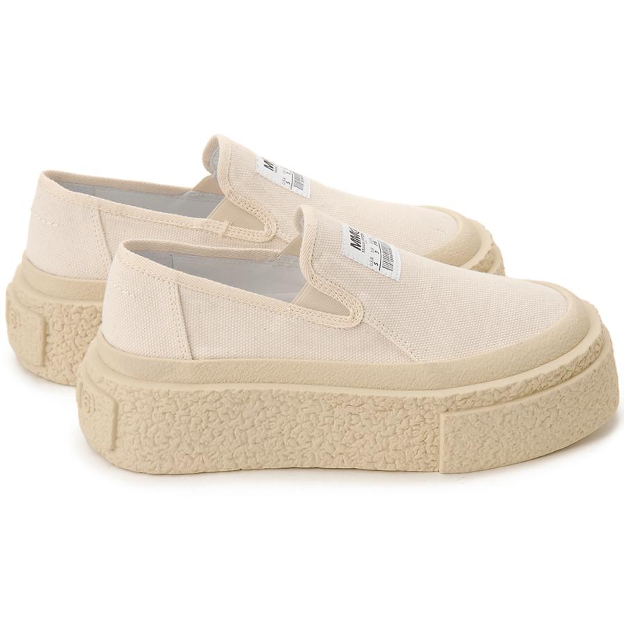 大感謝セール メゾンマルジェラ Maison Margiela モカシン スニーカー スリッポン レディース ホワイト 59WR0088 T2021 MM6 エムエムシックス_1