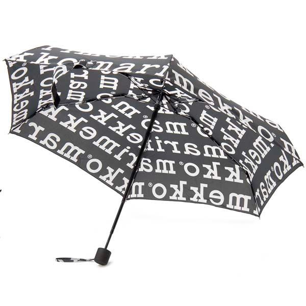 日本限定　marimekko　マリメッコ　 ロゴプリント　折りたたみ傘 ブラウン marimekko マリメッコ 折りたたみ傘/UNIKKO ウニッコ レディース