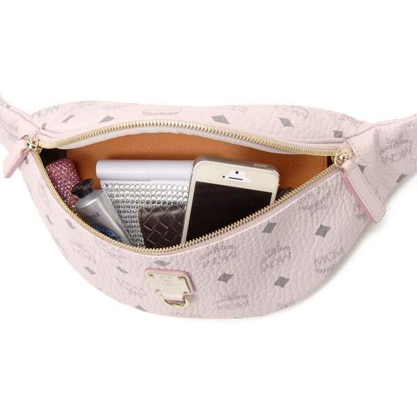 MCM エムシーエム ウェストバッグ　ベルトバッグ　美品 MCM エムシーエム ボディバッグ ピンク MUZ 9SFI27 QH001 ベルト