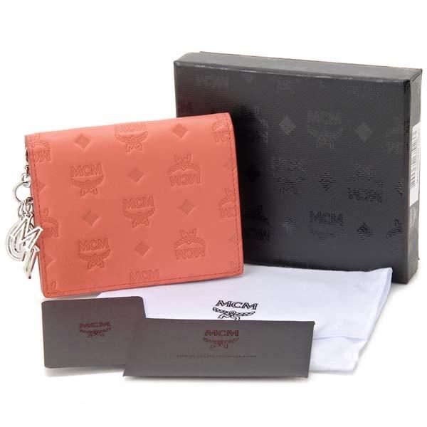 MCM エムシーエム 二つ折り財布 コーラル MYS 9SKM40 O3001