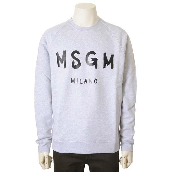 登場 メンズ グレー トレーナー エムエスジーエム Msgm メンズ トレーナー エムエスジーエム Msgm 2740 裏起毛 スウェット クルーネック Mm104 トップス