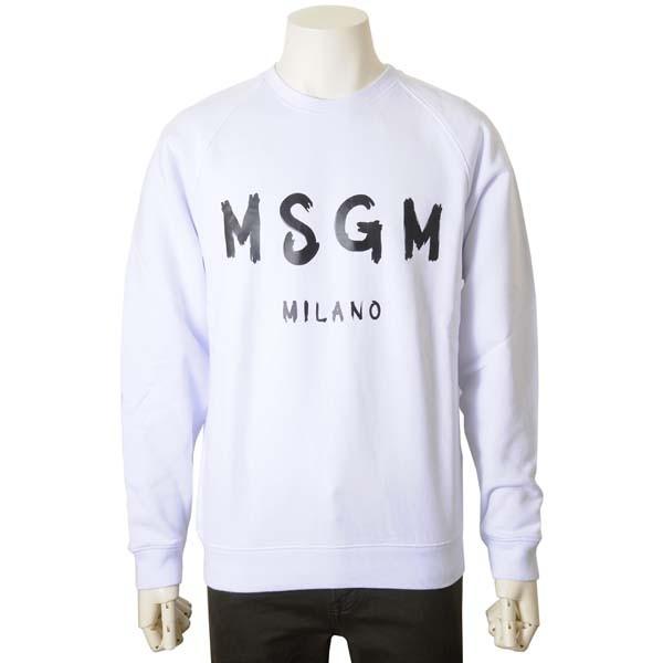 通販でクリスマス メンズ ホワイト トレーナー エムエスジーエム Msgm メンズ トレーナー エムエスジーエム Msgm 2740 裏起毛 スウェット クルーネック Mm104 トップス