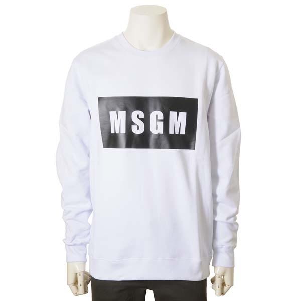 驚きの価格が実現 2740 メンズ 白 ホワイト トレーナー エムエスジーエム Msgm メンズ トレーナー エムエスジーエム Msgm Mm68 裏起毛 スウェット クルーネック トップス