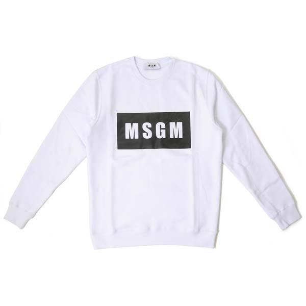 驚きの価格が実現 2740 メンズ 白 ホワイト トレーナー エムエスジーエム Msgm メンズ トレーナー エムエスジーエム Msgm Mm68 裏起毛 スウェット クルーネック トップス