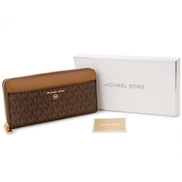 MICHAEL KORS マイケルコース ラウンドファスナー長財布 ブラウン