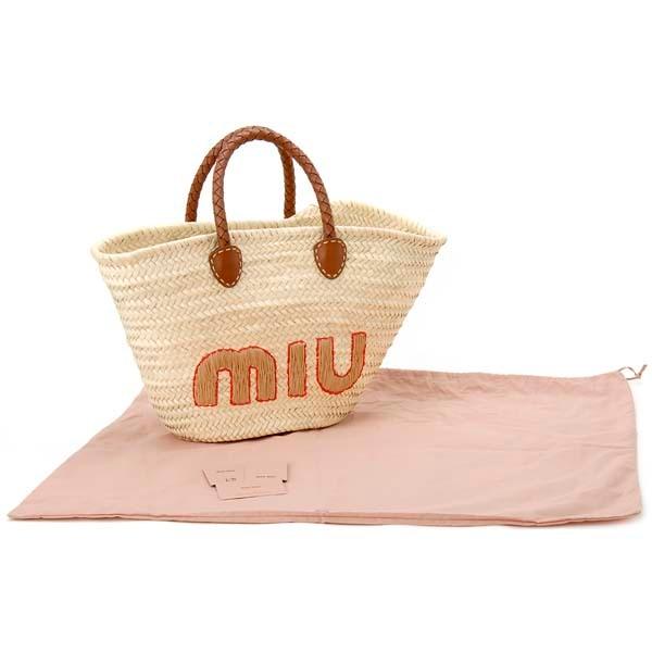 miu ミュウミュウ MIUMIU カゴバッグ トートバッグ ラフィア miu ミュウミュウ MIUMIU カゴバッグ トートバッグ ラフィア