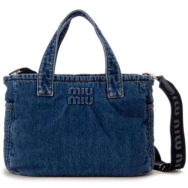 受注生産可能 Miu Miu ミュウミュウ トートバッグ レディース 5bg236 2dp1 F0008 Ooo デニムバッグ あす楽 送料込み Sdhradvanice Eu