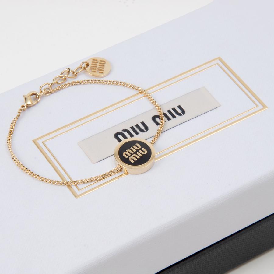 ひ*り様 入手困難✨ ミュウミュウ miumiu ブレスレット ロゴ ラインスト miu miu（ミュウミュウ） ブレスレット レディース 5IB632 2F6T F0002