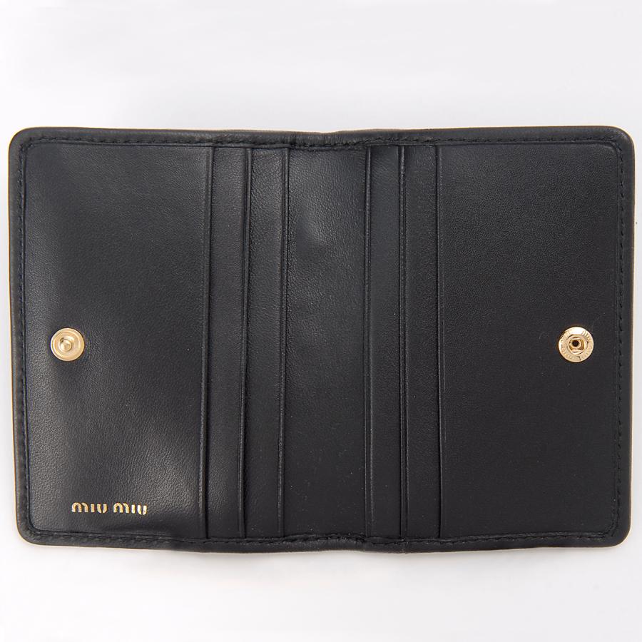 ミュウミュウ レディース カードケース 5MC103 AFPP F0002 miu MIU ミュウミュウ カードケース レディース ブラック 5MC103