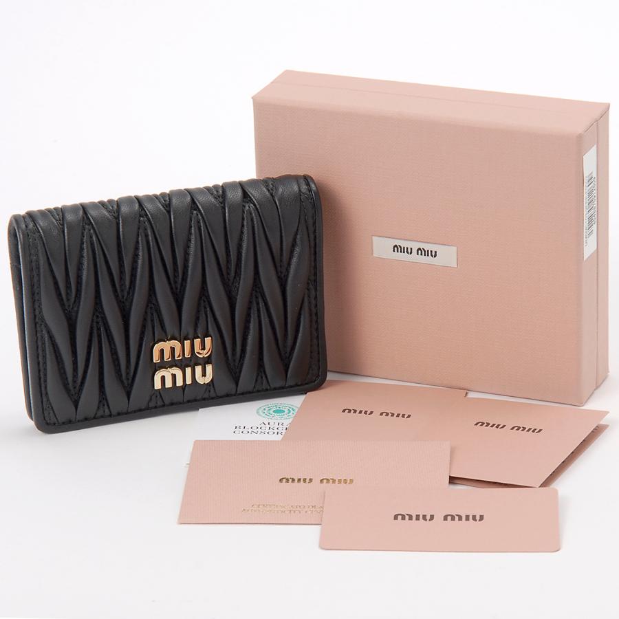 miu miu（ミュウミュウ） カードケース レディース ブラック 5MC103