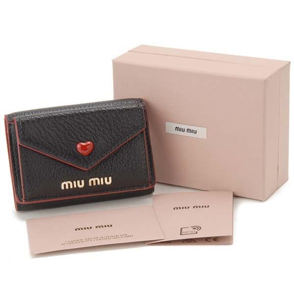 miu miu（ミュウミュウ） 三つ折り財布 レディース ブラック 黒 5MH021