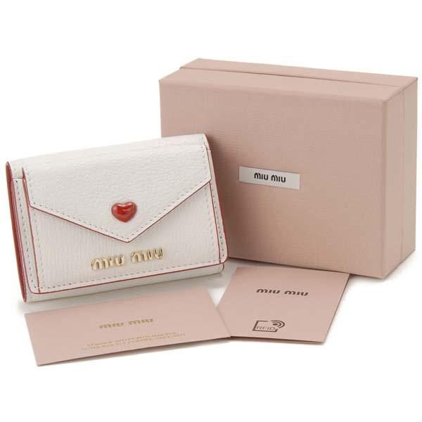 miu ミュウミュウ MIU 三つ折り財布 レディース ホワイト 白 miu ミュウミュウ MIU 三つ折り財布 レディース ホワイト 白