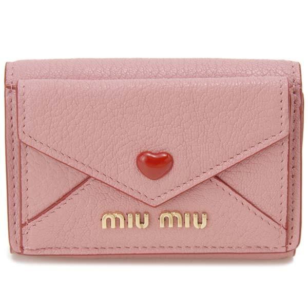 miu miu（ミュウミュウ） 三つ折り財布 レディース ピンク 5MH021 2BC3