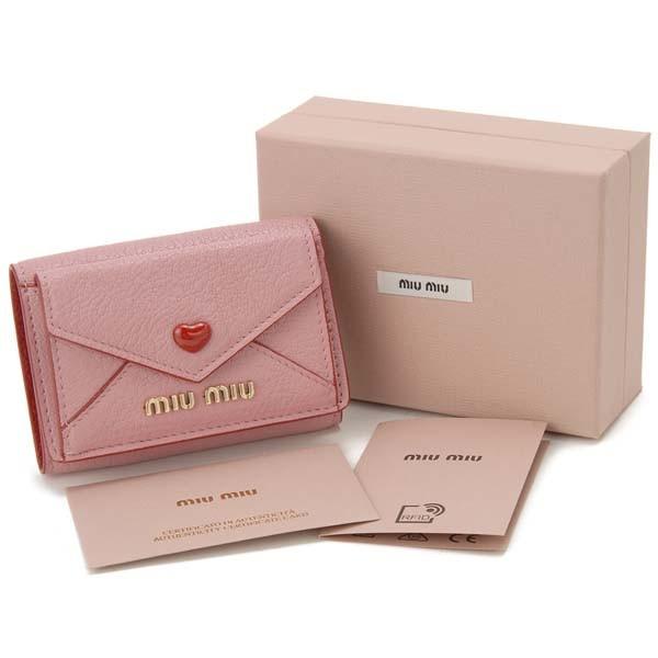 miu miu（ミュウミュウ） 三つ折り財布 レディース ピンク 5MH021 2BC3