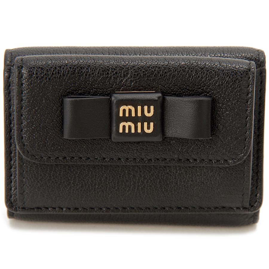 miu miu（ミュウミュウ） 三つ折り財布 レディース ブラック 5MH021