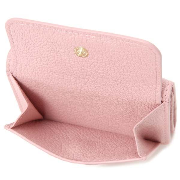 【美品】miu miu ミュウミュウ リボン 三つ折り財布 マドラス miu ミュウミュウ MIU 三つ折り財布 レディース ピンク 5MH021