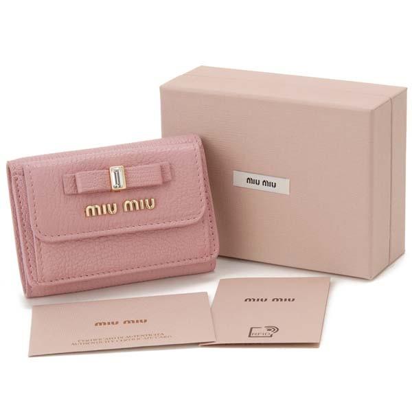 miu ミュウミュウ MIU 三つ折り財布 レディース ピンク 5MH021