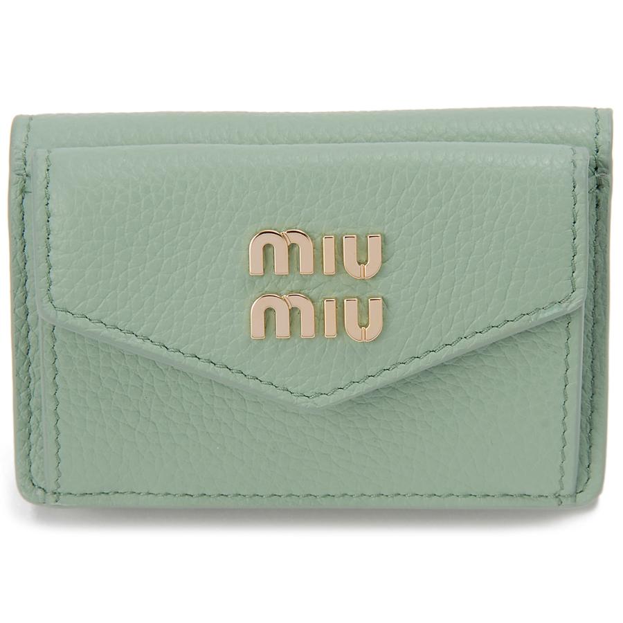 miu miu（ミュウミュウ） 三つ折り財布 レディース グリーン 5MH021